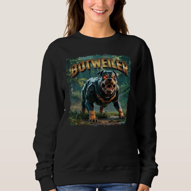 Camiseta Ilustração do Botweiler – Rottweiler Robô Engraçad (Frente)