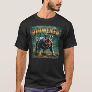 Camiseta Ilustração do Botweiler – Rottweiler Robô Engraçad