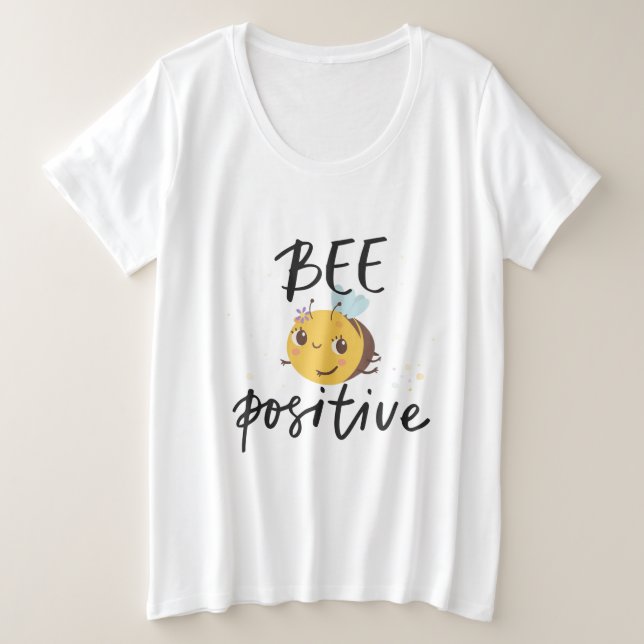 Camiseta Ilustração do Bumblebee Cute Positivo das Abelhas (Frente do Design)