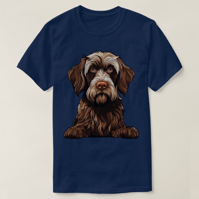 Camiseta Ilustração do Cachorro Apontando Griffon (Frente do Design)