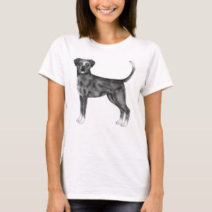 Camiseta Ilustração Do Cachorro-Boxeiro Em Preto E Branco