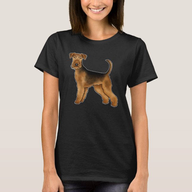Camiseta Ilustração do Cachorro Cachorro Airedale Terrier (Frente)