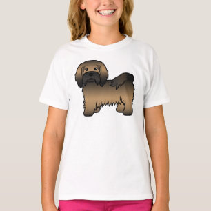 Camiseta Ilustração do Cão de Cartoon Bonito Brindle Hav