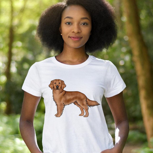 Camiseta Ilustração do Cão de Cartoon Bonito de Retriever d (Please note: This image is a digital mockup.)