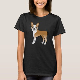 Camiseta Ilustração do Cão de Cartoon Cute Terrier de Bosto
