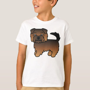 Camiseta Ilustração do Cão de Cartoon Grizzle Norfolk Terri