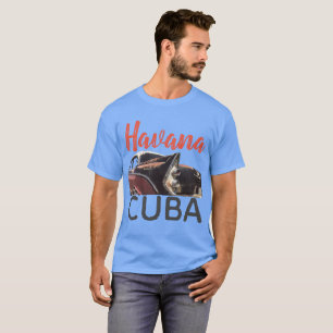 Camiseta Ilustração do Carro da Rua Havana Cuba, masculin