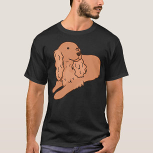 Camiseta Ilustração do Cocker Spaniel Inglês Vermelho