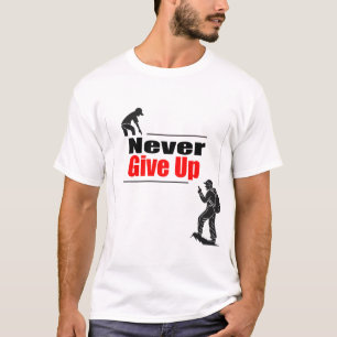 Camiseta Ilustração do conceito de motivação nunca desista
