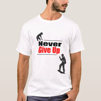 Camiseta Ilustração do conceito de motivação nunca desista