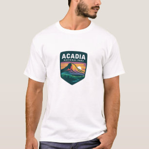 Camiseta Ilustração do Crachá Sunset do Acadia National Par