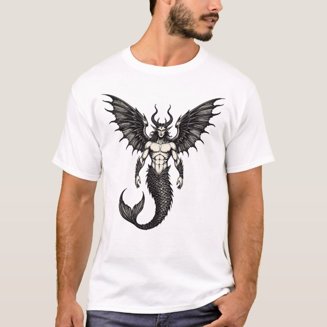 Camiseta Ilustração do Demônio Crocell Oceânico (Frente)