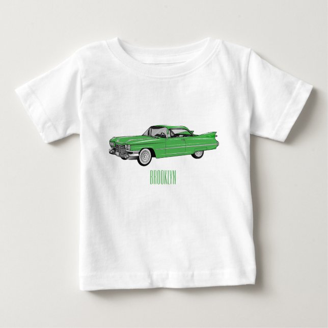 Camiseta Ilustração do desenho animado Classic car 1959 (Frente)