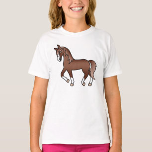 Camiseta Ilustração do desenho animado de cavalos de Trote 