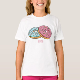 Camiseta ilustração do desenho animado de rosquinha