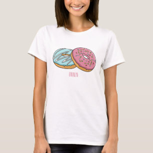 Camiseta ilustração do desenho animado de rosquinha