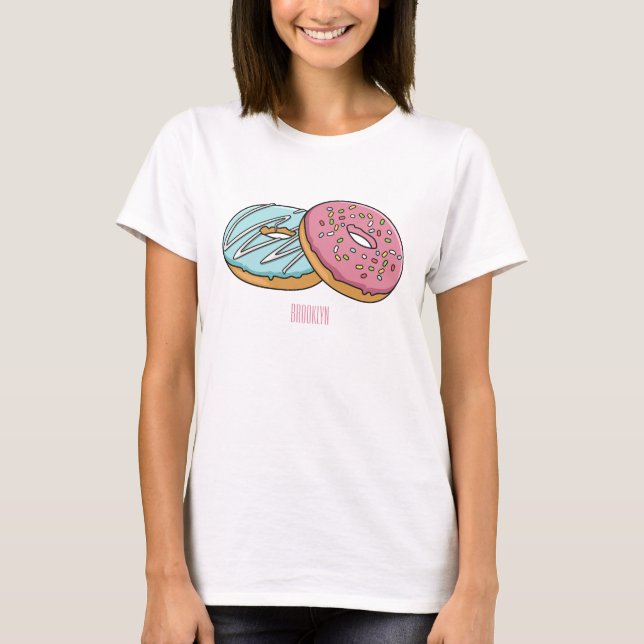 Camiseta ilustração do desenho animado de rosquinha (Frente)