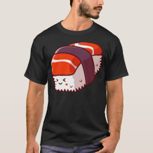 Camiseta Ilustração do desenho animado de salmão de Sushi e