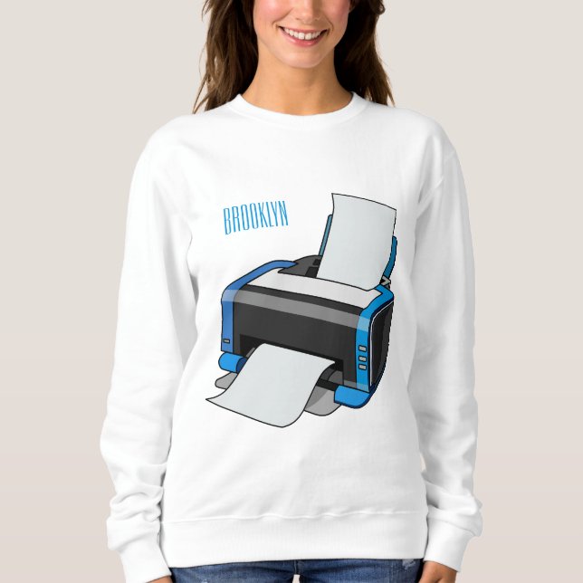 Camiseta Ilustração do desenho da impressora (Frente)