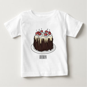 Camiseta Ilustração do desenho do bolo Floresta Negra
