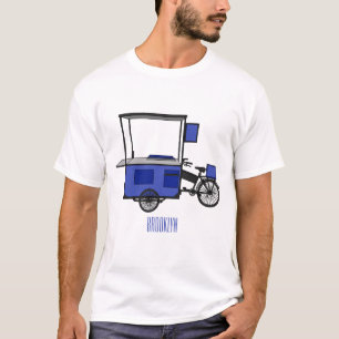 Camiseta ilustração do desenho do carrinho de comida