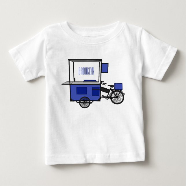 Camiseta ilustração do desenho do carrinho de comida (Frente)
