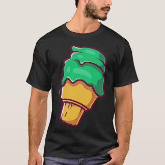 Camiseta Ilustração do desenho do desenho do Sorvete bonito