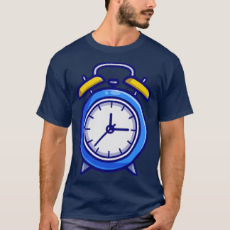 Camiseta Ilustração do desenho do relógio de alarme