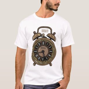 Camiseta Ilustração do desenho do relógio do alarme