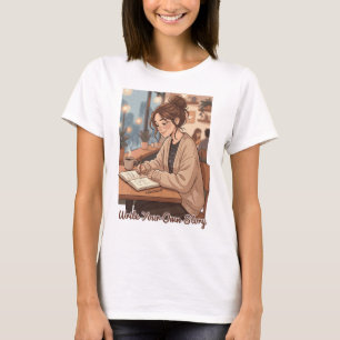 Camiseta Ilustração do Diário Escreva Sua Própria História 
