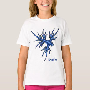 Camiseta Ilustração do dragão azul de lesma marinha