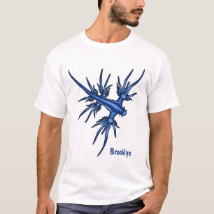 Camiseta Ilustração do dragão azul de lesma marinha