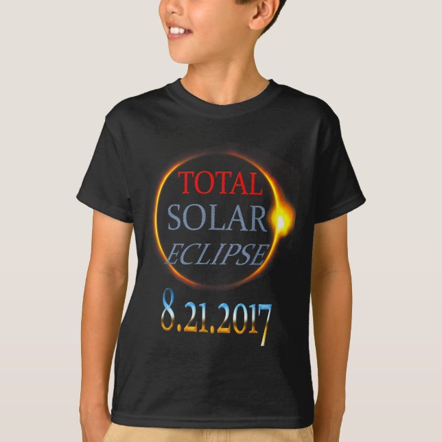 Camiseta Ilustração do Eclipse Solar Total de 2017 (Frente)
