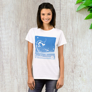 Camiseta Ilustração do Esporte de Patinação de Gelo da Mulh