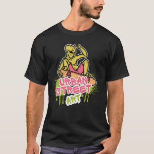 Camiseta Ilustração do estilo de arte da rua urbana
