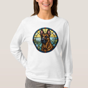 Camiseta Ilustração do Estilo de Vidro Mantejado Belga Mali