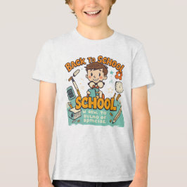 Camiseta Ilustração do Estudante de Cartoons em Cuta Escola
