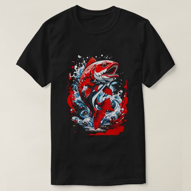 Camiseta ilustração do grafite de salmão (Frente do Design)