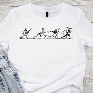 Camiseta Ilustração do Grupo Pirata Branco e Preto Vintage