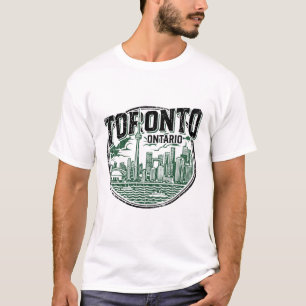 Camiseta Ilustração do Horizonte de Toronto, Ontário, Com Á