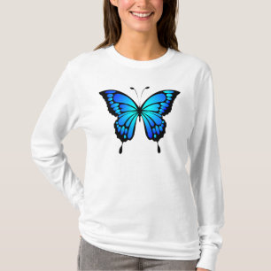 Camiseta Ilustração do Inseto Azul-Borboleta-20284