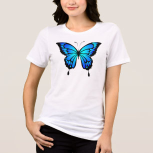 Camiseta Ilustração do Inseto Azul-Borboleta-20284