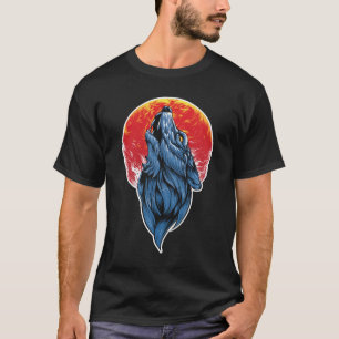 Camiseta Ilustração do Lobo Howling
