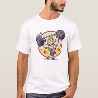 Camiseta Ilustração do Mascote do Bodybuilder