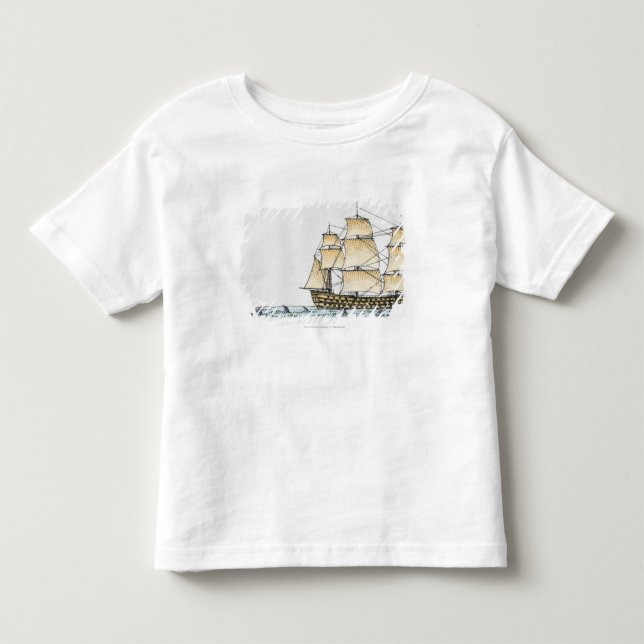 Camiseta Ilustração do navio de guerra do fim do século (Frente)