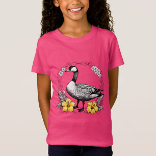 Camiseta Ilustração do Nene havaiano com Hibisco Amarelo
