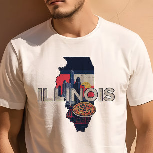 Camiseta Ilustração do Orgulho do Estado de Illinois da Sil