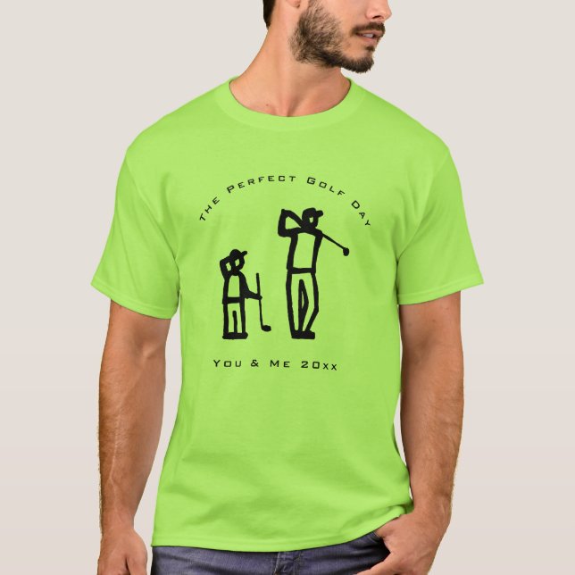 Camiseta Ilustração do Pai do Dia do Golfe Perfeito (Frente)