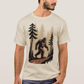 Camiseta Ilustração do Pé-grande na Floresta