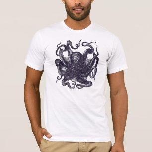 Camiseta Ilustração do polvo do vintage
